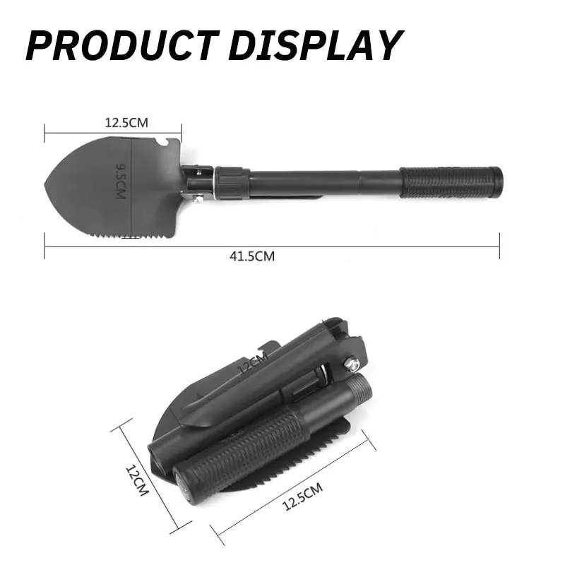 Foldable Portable Truck Mounted Engineer Shovel Camping Tent Outdoor Shovel Self-defense Survival Tool Compass Storage Bag thumbnail 5