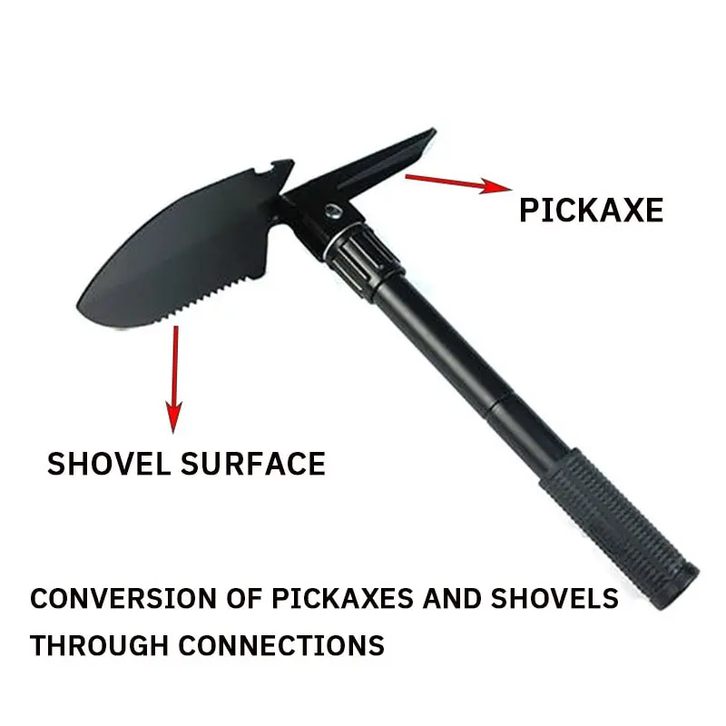 Foldable Portable Truck Mounted Engineer Shovel Camping Tent Outdoor Shovel Self-defense Survival Tool Compass Storage Bag thumbnail 3