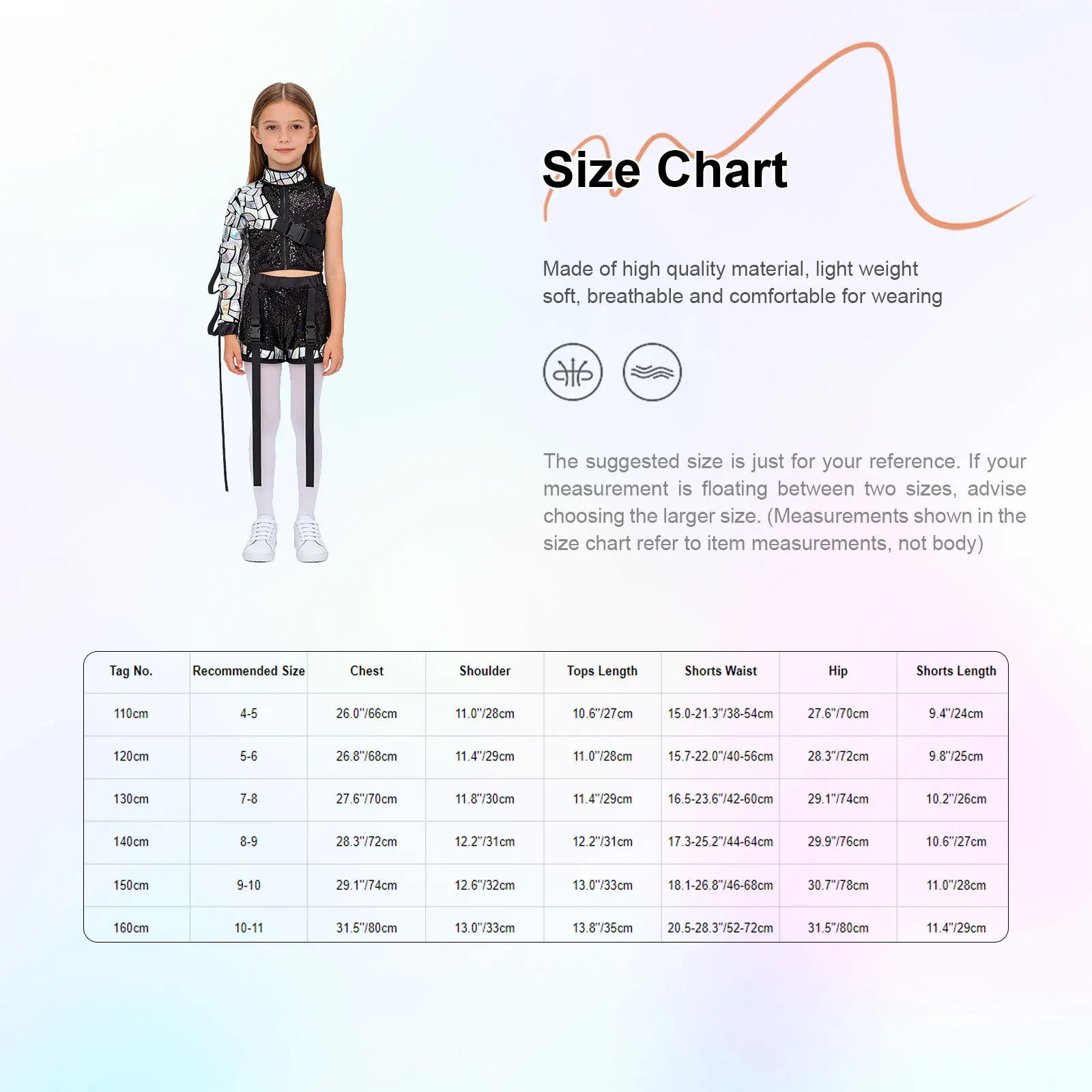 Kids Hip Hop Jazz Street Dance Costume Shiny Sequin Zipper Crop Vest Top with Shorts Detachable Sleeve Catwalk Show Outfit thumbnail 6