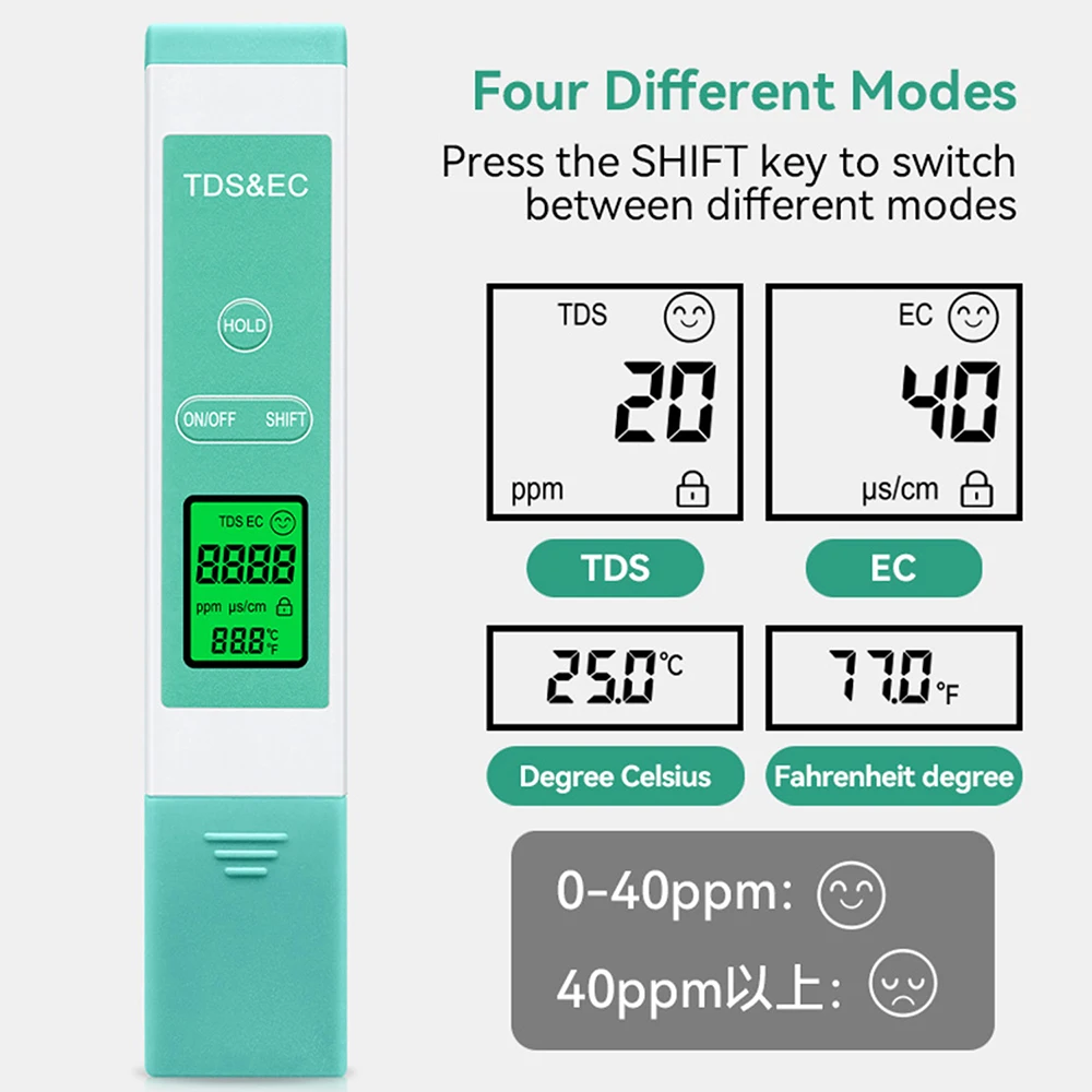 3 in 1 Digital Water Quality Tester TDS EC Temperature Water Quality Monitor Testing Pen For Drinking Water, Aquarium thumbnail 4