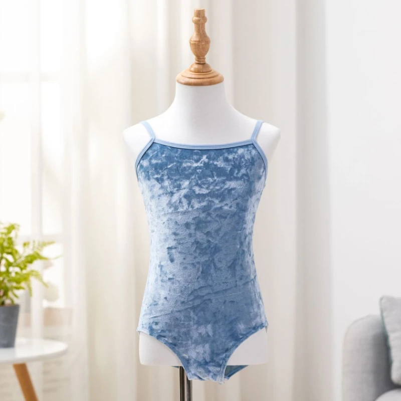 Children Dance Clothes Summer Sling Ballet Leotards for Girls Gymnastics Romper Kids Clothes Velvet Ballet Jumpsuits Dance Wear thumbnail 6
