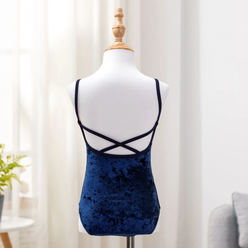 Children Dance Clothes Summer Sling Ballet Leotards for Girls Gymnastics Romper Kids Clothes Velvet Ballet Jumpsuits Dance Wear thumbnail 2