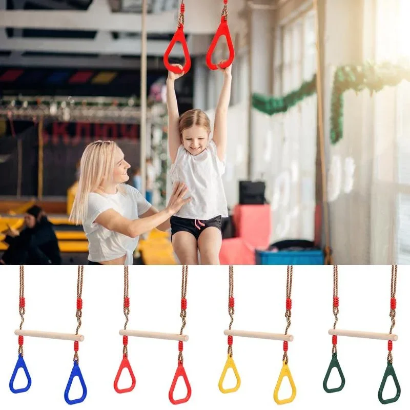 Kids Fitness Toys Adults Children Rings Swing Playground Flying Gym Rings Swing Flying Pull Up Sports Outdoor Indoor Gym Swing thumbnail 2