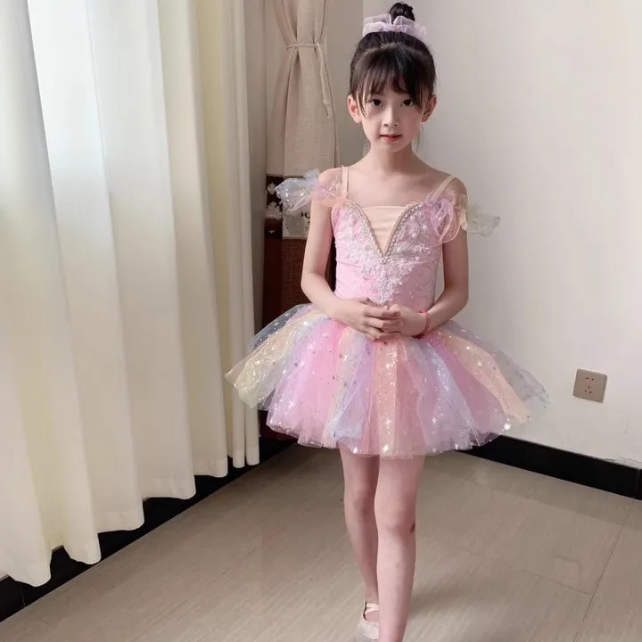 Summer Ballet Dress Girl Dance Costumes Ballet Leotards Casual Kids Dresses Tutu Ballerine Girls Clothes Vestidos Children's Day thumbnail 5