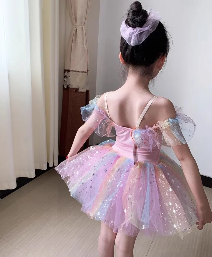 Summer Ballet Dress Girl Dance Costumes Ballet Leotards Casual Kids Dresses Tutu Ballerine Girls Clothes Vestidos Children's Day thumbnail 6