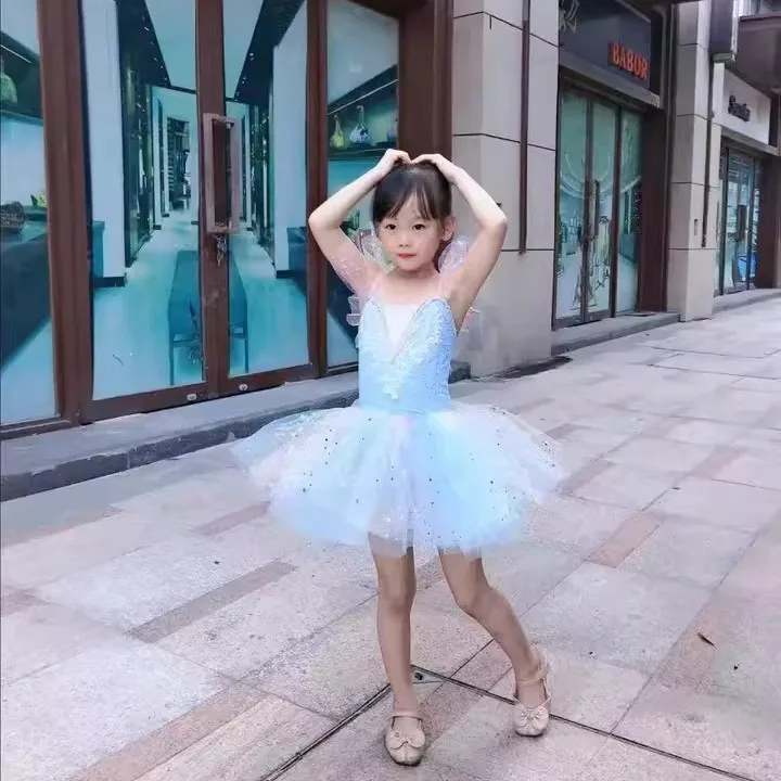 Summer Ballet Dress Girl Dance Costumes Ballet Leotards Casual Kids Dresses Tutu Ballerine Girls Clothes Vestidos Children's Day thumbnail 4