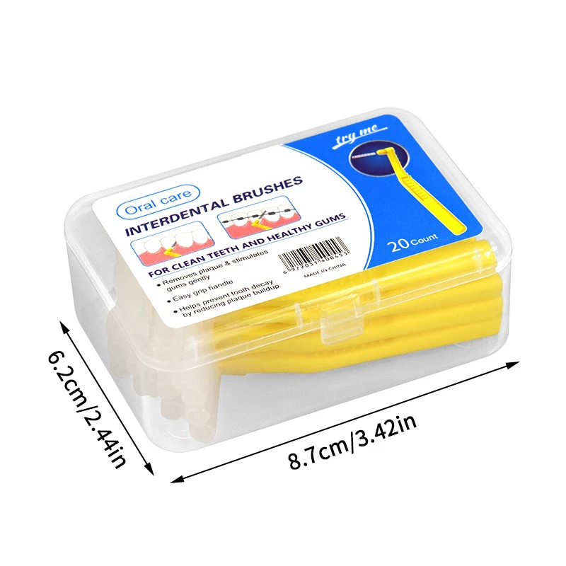 Hot! 20Pcs L Type Angled Interdental Brush Brush For Braces Micro Soft Brush For Dental Brackets Cleaning Short Handle Brushes thumbnail 6