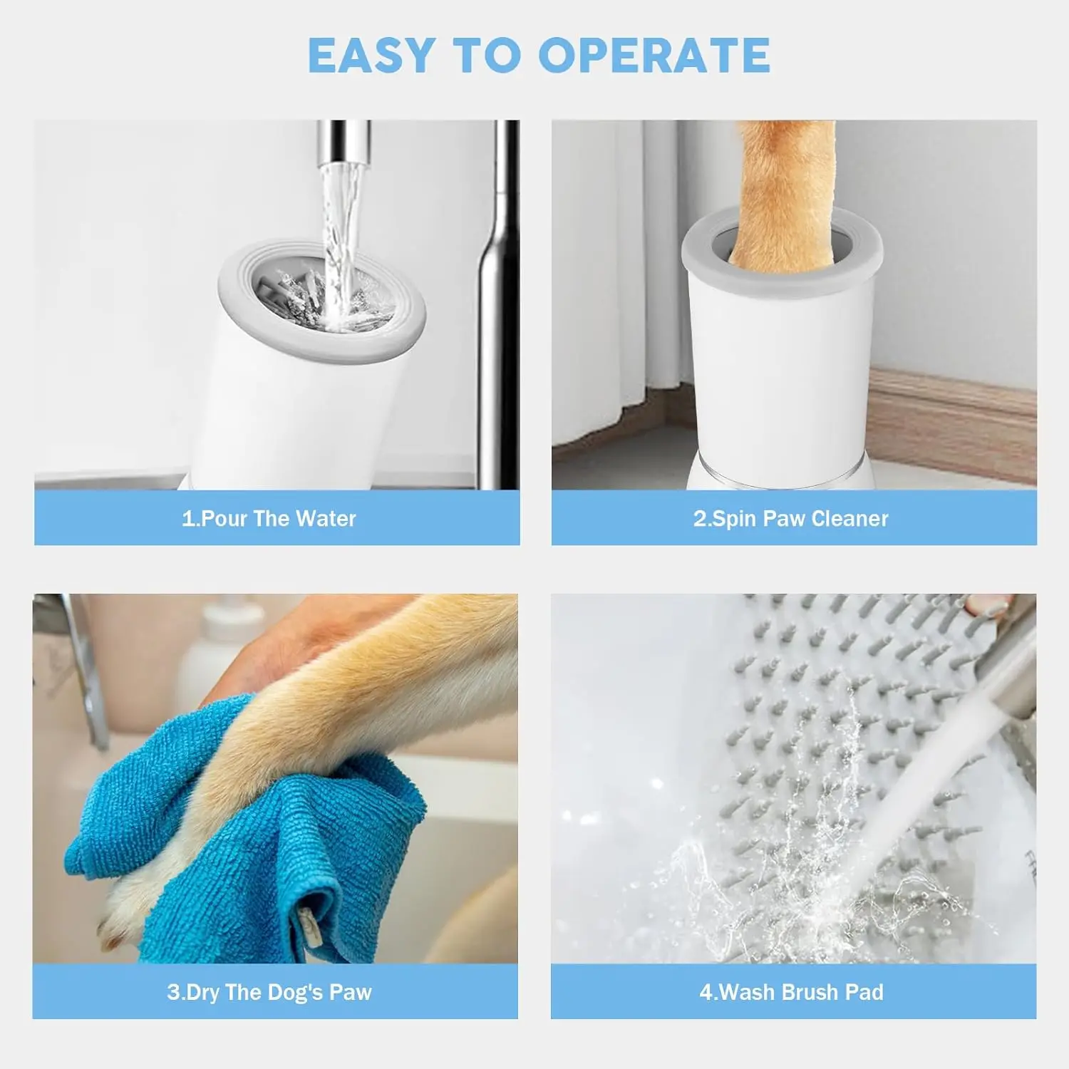 Pet Paw Cleaner 360° Full-Circle Automatic Pet Paw Cleaner Silicone Brush Head USB Rechargeable Pet Paw Cleaner Dogs Accessories thumbnail 6