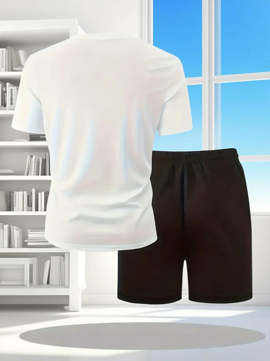 Men's Summer Breathable Sportswear Short Sleeve Shorts Set Lightweight Comfortable Sport Style Made in China thumbnail 6