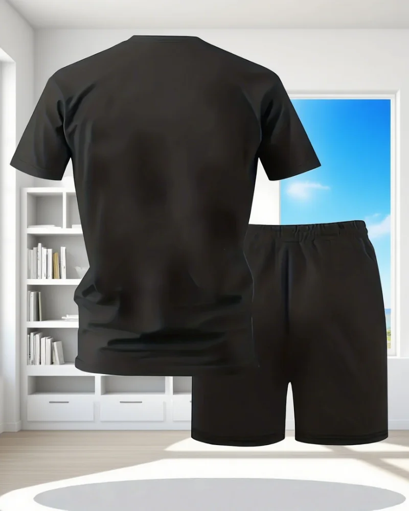 Men's Summer Breathable Sportswear Short Sleeve Shorts Set Lightweight Comfortable Sport Style Made in China thumbnail 5