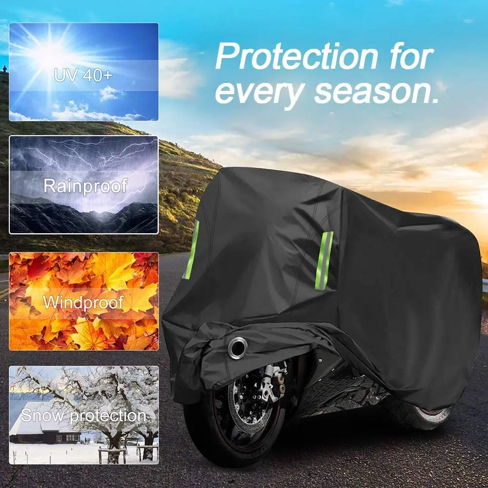 Motorcycle Covers Protection Windproof Dustproof Waterproof Accessories Outdoor Exterior Anti UV Sun Snow Rain Winter Summer thumbnail 3