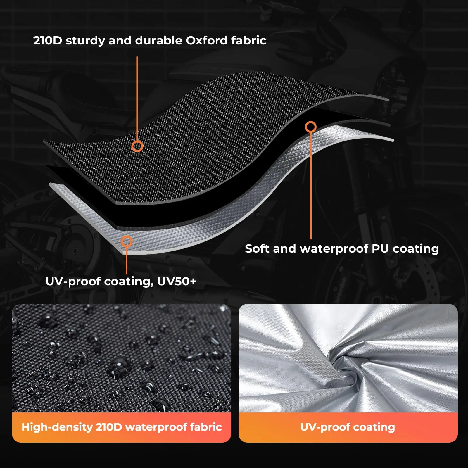 Motorcycle Covers Protection Windproof Dustproof Waterproof Accessories Outdoor Exterior Anti UV Sun Snow Rain Winter Summer thumbnail 5