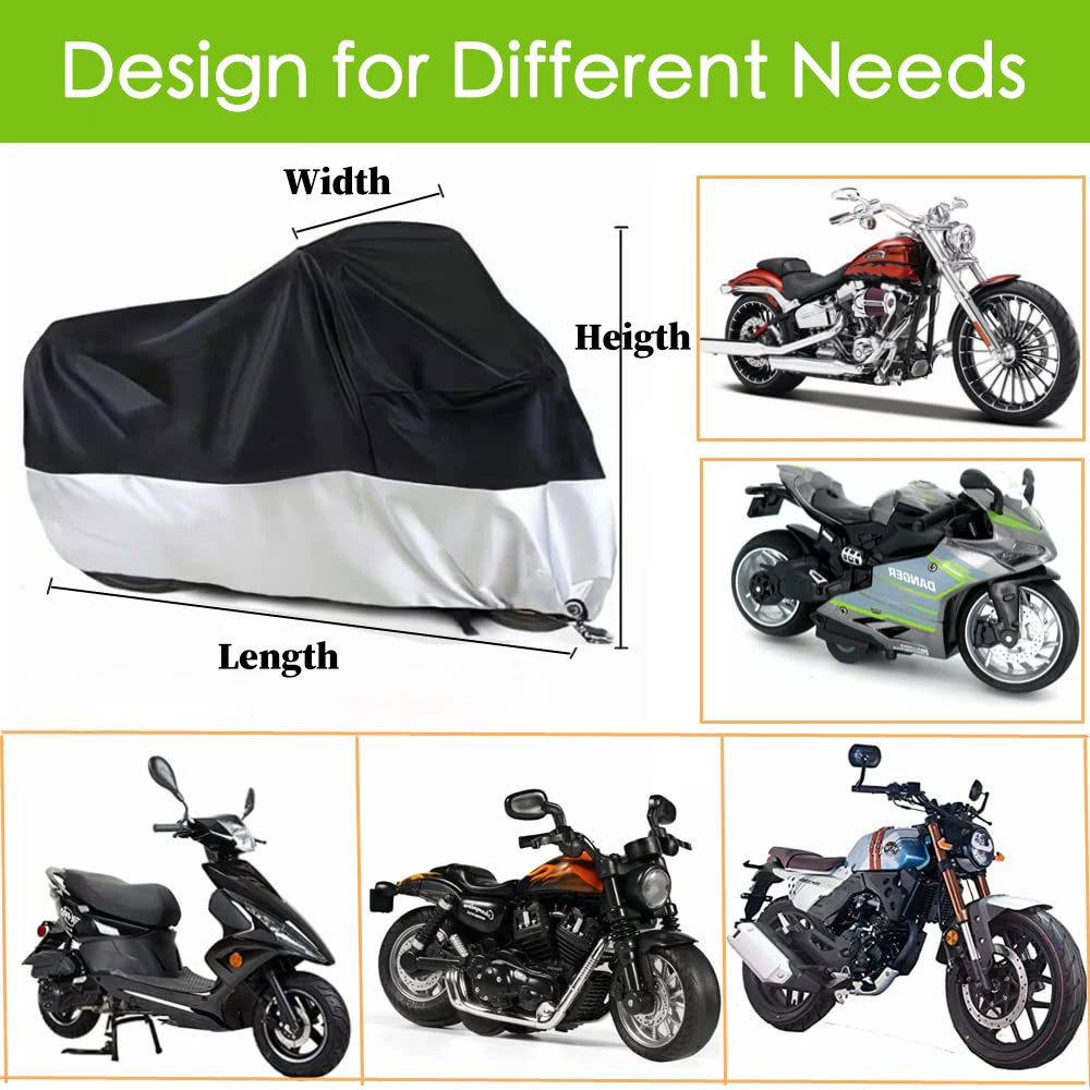 Motorcycle Covers Protection Windproof Dustproof Waterproof Accessories Outdoor Exterior Anti UV Sun Snow Rain Winter Summer thumbnail 6