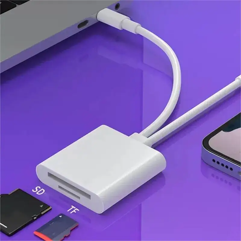 Lightning Type 2 In 1 OTG Card Reader to SD TF Memory Card Adapter For PC Laptop iPhone Multi Smart Cardreader No APP Requires thumbnail 4