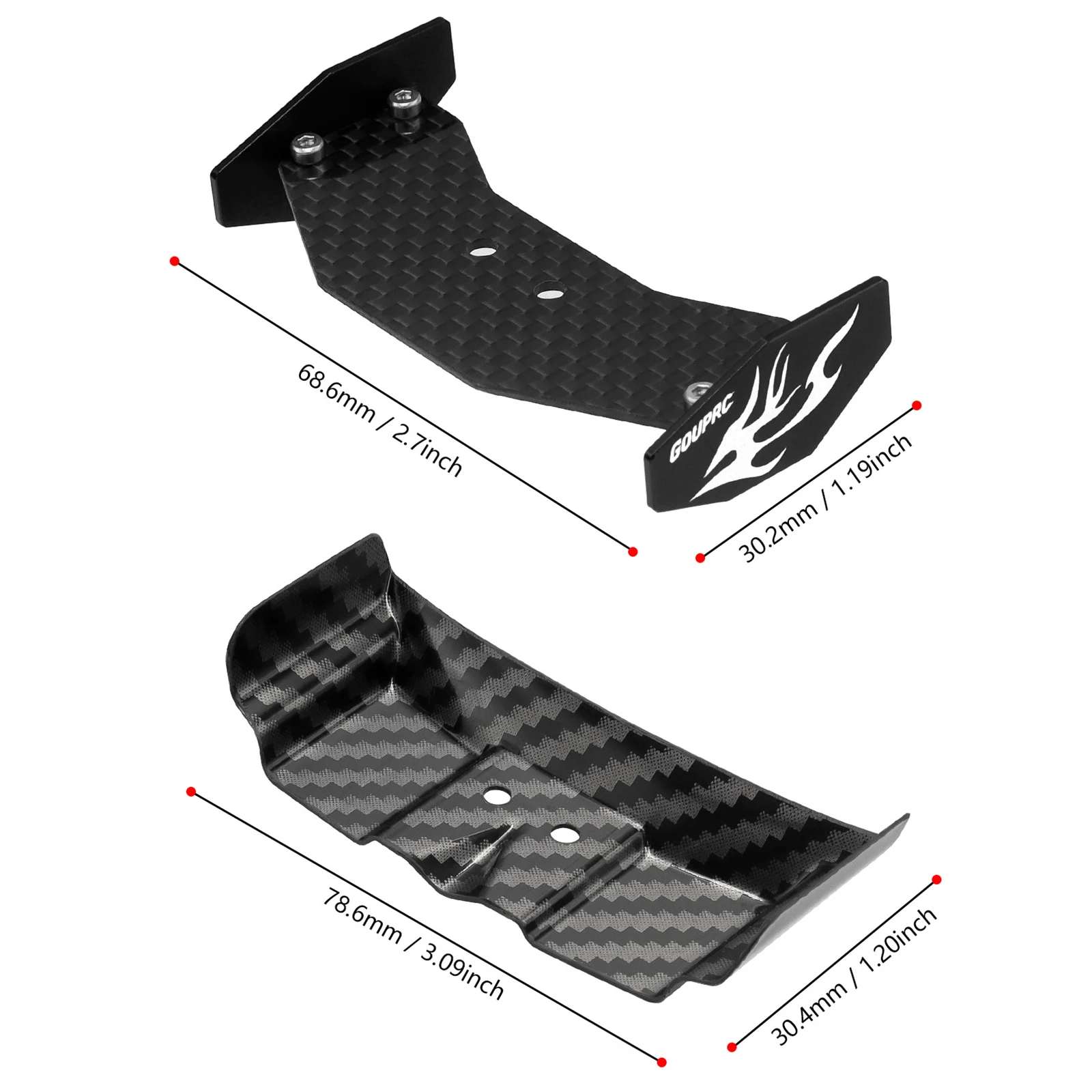 RC Car Tail Wing Rear Spoiler High-Quality Plastic Body Wing Rear Spoilers For Losi Micro-B 1/24 RC Buggy Upgrade Part Accessory thumbnail 6