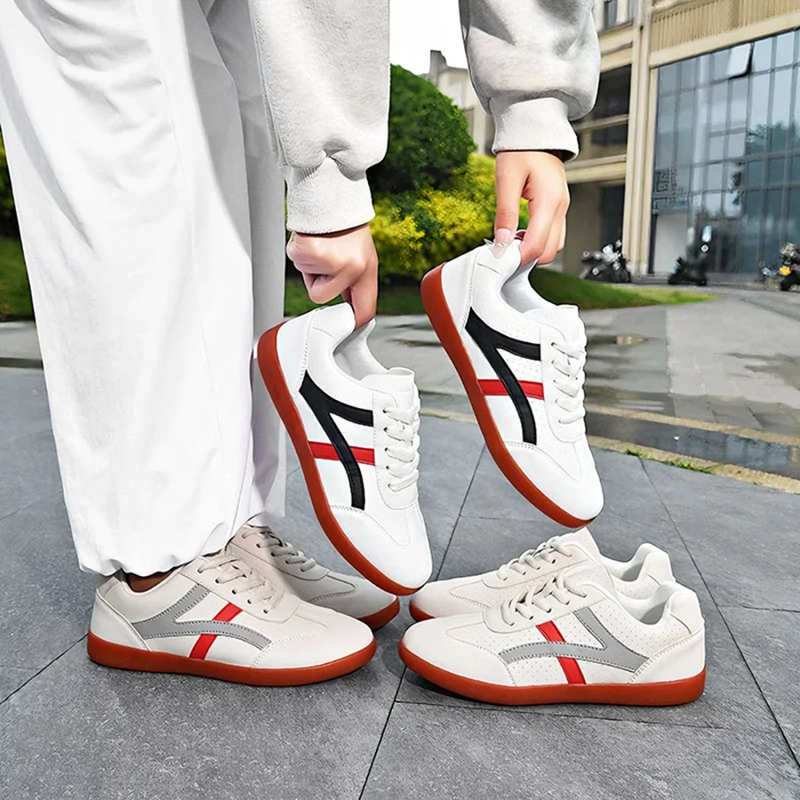 Tai chi shoes soft leather cow tendon sole breathable men's and women's martial arts training board shoes casual sports shoes thumbnail 6