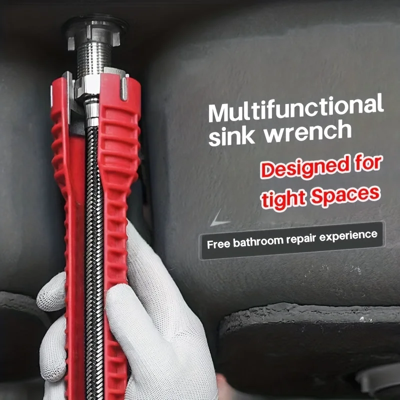 5-in-1 Adjustable Wrench Set - Metal Tool Kit for Sink Repair, Faucet Installation & Bathroom/Kitchen Maintenance thumbnail 6