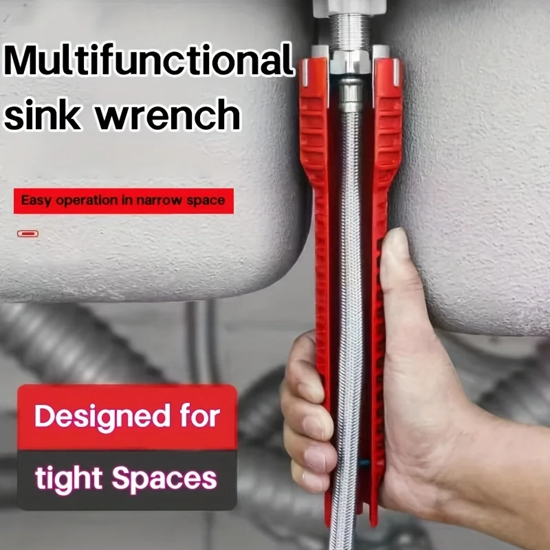 5-in-1 Adjustable Wrench Set - Metal Tool Kit for Sink Repair, Faucet Installation & Bathroom/Kitchen Maintenance thumbnail 4