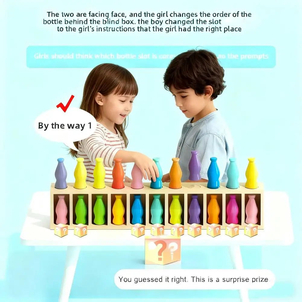 Fun Bottle Guessing Game for Kids Color Memory Drink Matching Game Brain Exercise Memory Puzzle Toy Fun Beverages Color Match thumbnail 6