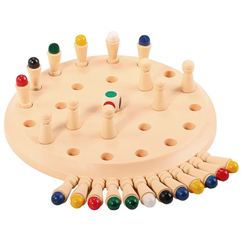 Wooden Memory Match Stick Chess Color Game Board Puzzles Montessori Educational Toy Cognitive Ability Learning Toys For Children thumbnail 3