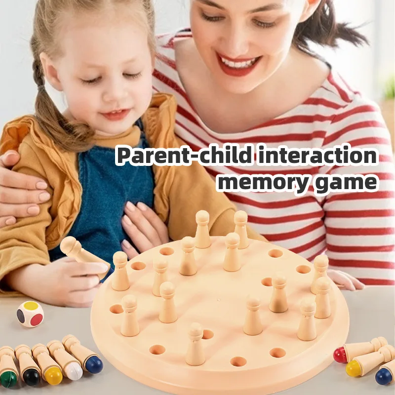 Wooden Memory Match Stick Chess Color Game Board Puzzles Montessori Educational Toy Cognitive Ability Learning Toys For Children thumbnail 6