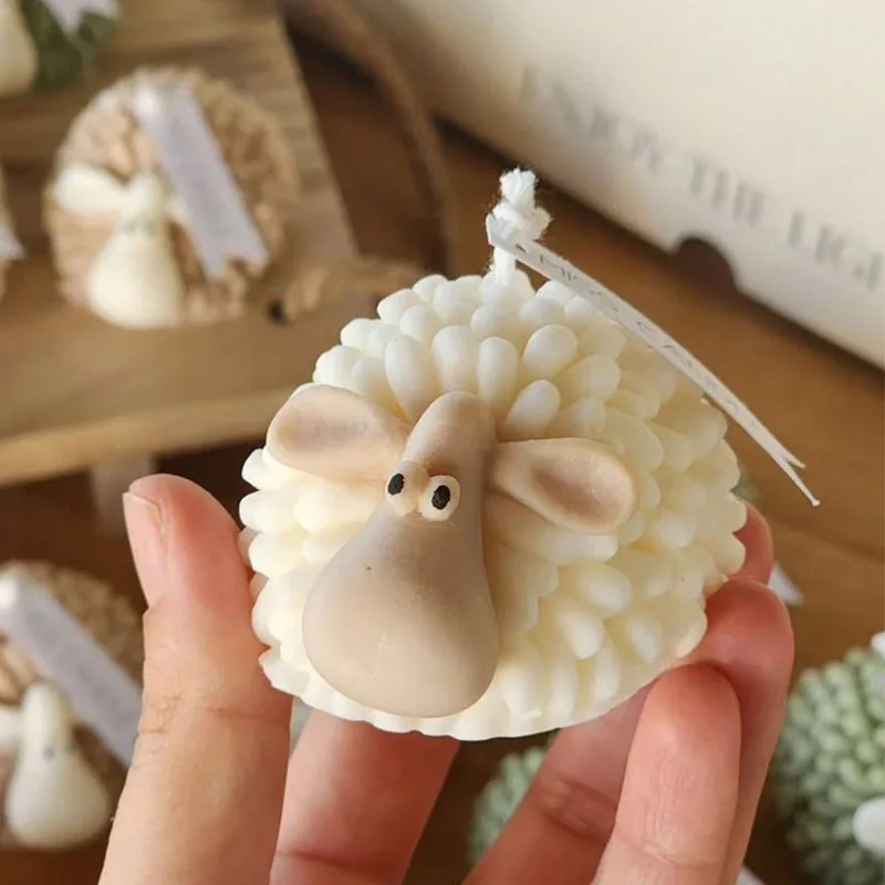 3d Cute Sheep Candle Clay Silicone Mold Resin Animal Soap Mold DIY Goat Resin Mold Handmade Soap Candle Gypsum Decoration Mold
