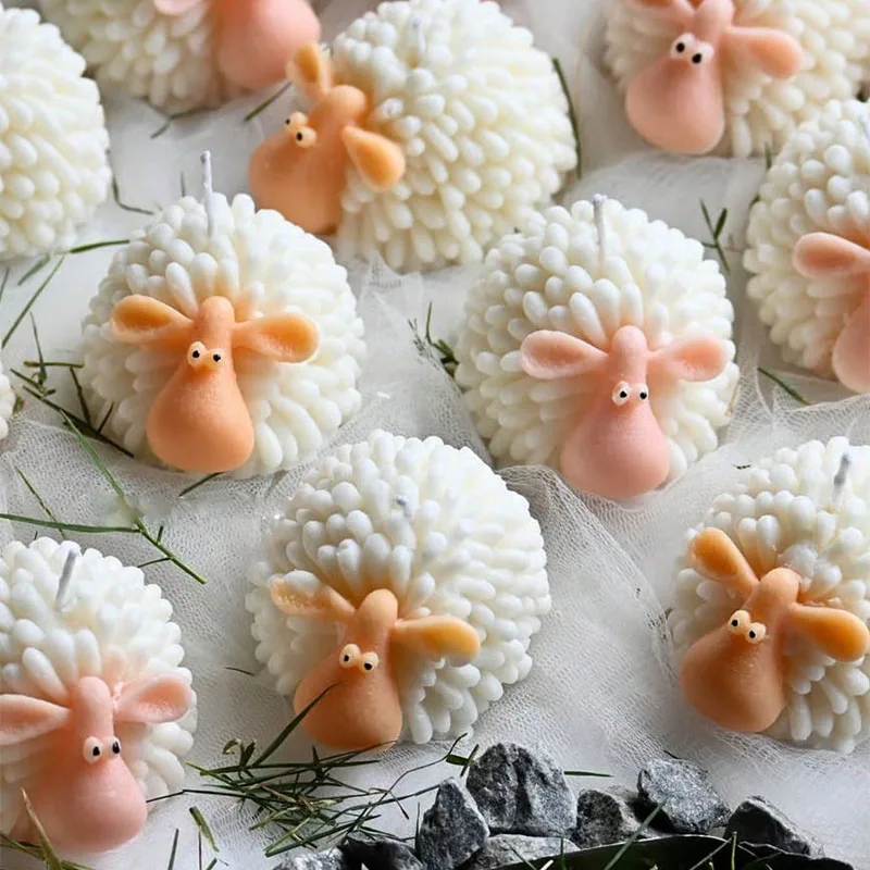 3d Cute Sheep Candle Clay Silicone Mold Resin Animal Soap Mold DIY Goat Resin Mold Handmade Soap Candle Gypsum Decoration Mold thumbnail 2