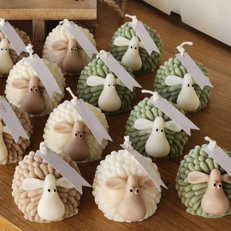 3d Cute Sheep Candle Clay Silicone Mold Resin Animal Soap Mold DIY Goat Resin Mold Handmade Soap Candle Gypsum Decoration Mold thumbnail 5