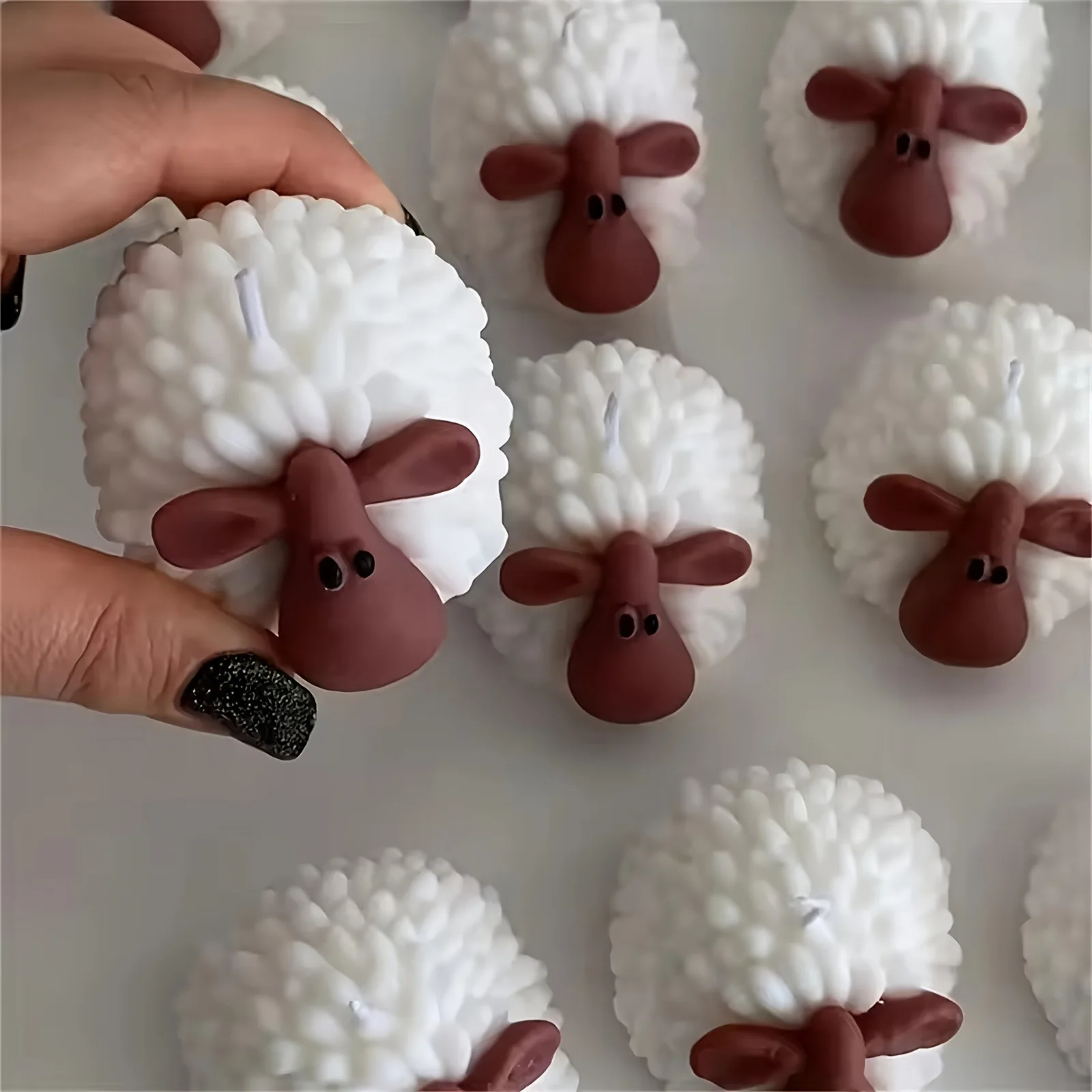 3d Cute Sheep Candle Clay Silicone Mold Resin Animal Soap Mold DIY Goat Resin Mold Handmade Soap Candle Gypsum Decoration Mold thumbnail 3