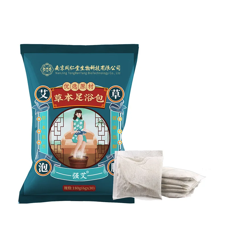 Nanjing Tongrentang Wormwood Foot Soak Bags 30Pcs(6g/Pc) - Natural Herbal, Foot Bath Powder, Bulk Wholesale for Relaxation thumbnail 5