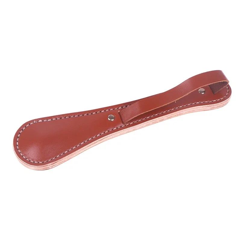 Leather Self-Defense Tool Brown Cowhide Lead Block Self-Defense Racket Cowhide Waist Massage Instrument For Travel Home Security thumbnail 4