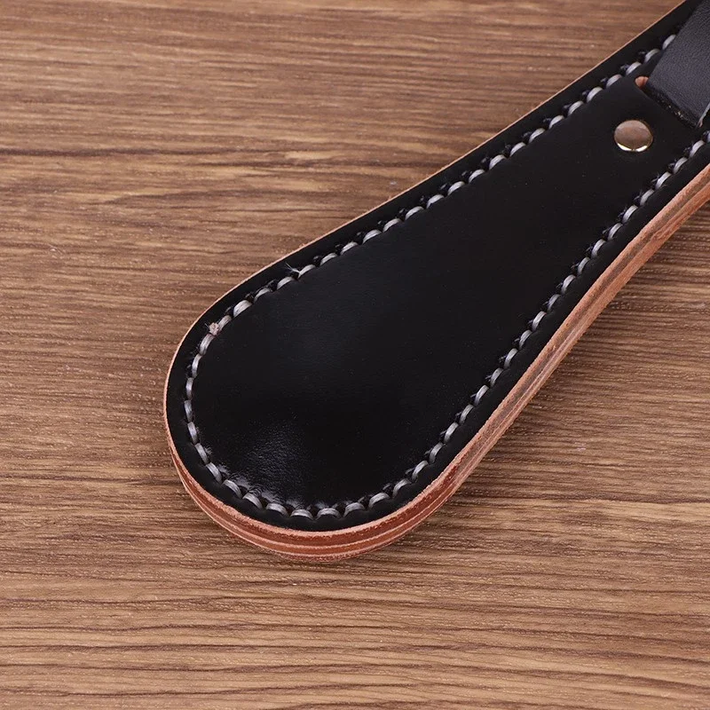 Leather Self-Defense Tool Brown Cowhide Lead Block Self-Defense Racket Cowhide Waist Massage Instrument For Travel Home Security thumbnail 5