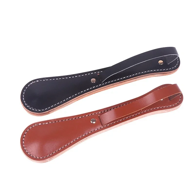 Leather Self-Defense Tool Brown Cowhide Lead Block Self-Defense Racket Cowhide Waist Massage Instrument For Travel Home Security thumbnail 6