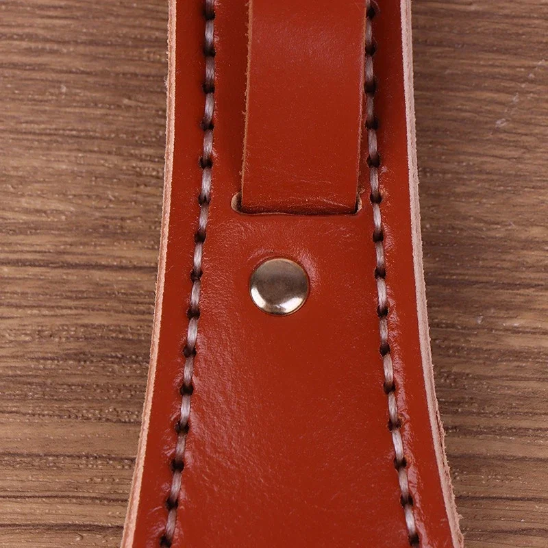 Leather Self-Defense Tool Brown Cowhide Lead Block Self-Defense Racket Cowhide Waist Massage Instrument For Travel Home Security thumbnail 3