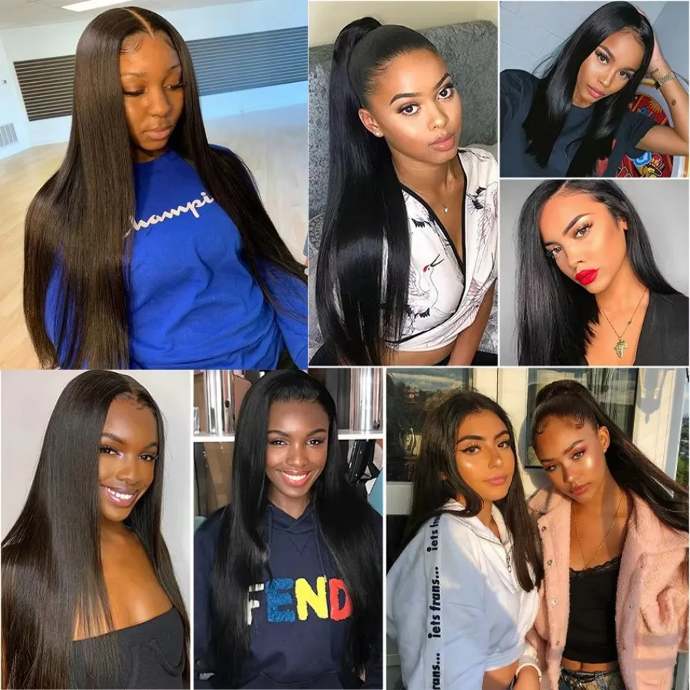Straight 13x6 Lace Frontal Only 360 Lace Brazilian Virgin Human Hair 2x6 Lace Closure 4x4 5x5 Transparent Swiss Lace Closure thumbnail 6