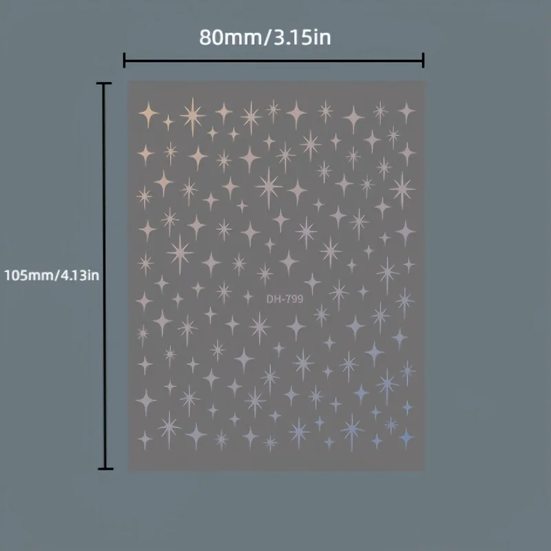 Metal Laser Holographic Star Nail Stickers, Disposable Self-Adhesive Resin Nail Decals for Women, Art Decor Accessories thumbnail 6