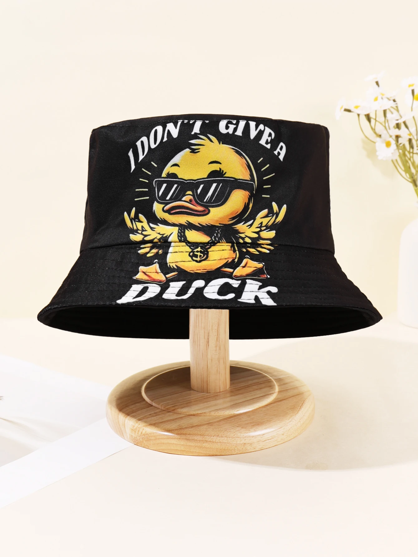 1PC Little Yellow Duck Fisherman Hat | Sunglasses with Golden Chain Pulling Cool Style, Breathable Soft Fabric