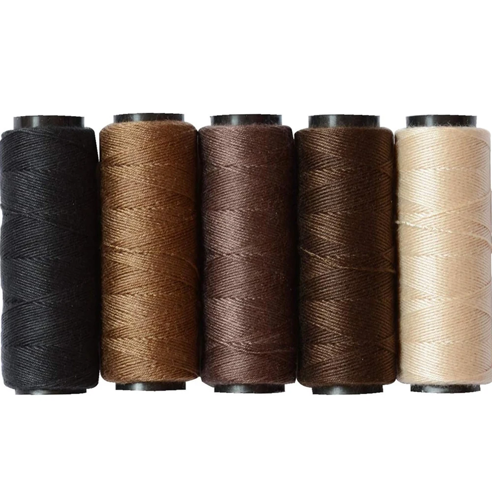 Needle and Thread for Hair Extensions 3 Roll Hair Weave Sewing Threads with 10Pcs C J I Shape Curved Needles and 1 Neele Thimble thumbnail 2