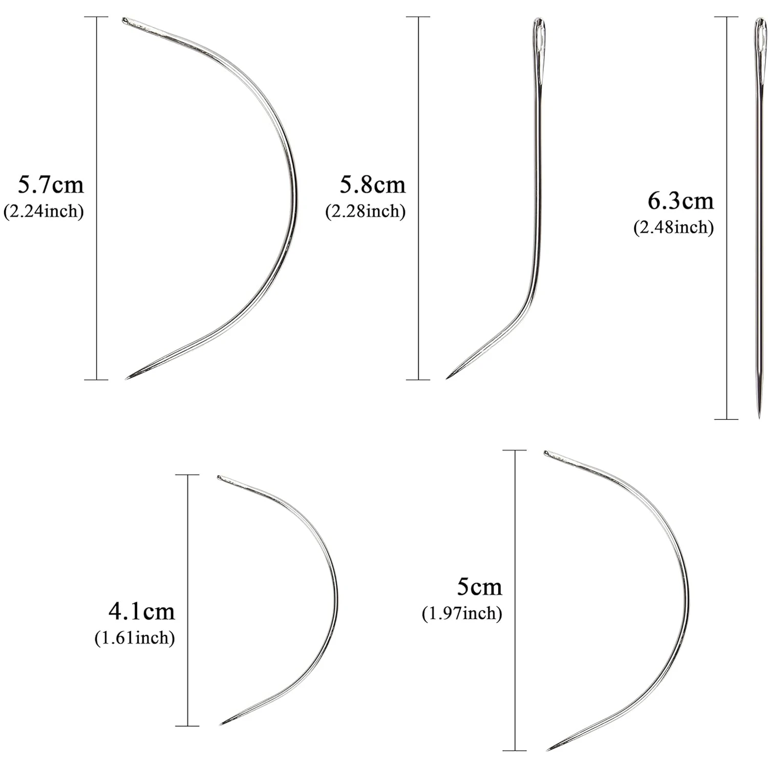 Needle and Thread for Hair Extensions 3 Roll Hair Weave Sewing Threads with 10Pcs C J I Shape Curved Needles and 1 Neele Thimble thumbnail 5