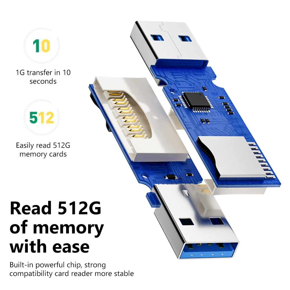2 In 1 USB 3.0 Card Reader Portable Micro SD Card Reader USB 3.0 Adapter High Speed SD/TF Memory Card For PC Laptops Accessories thumbnail 4