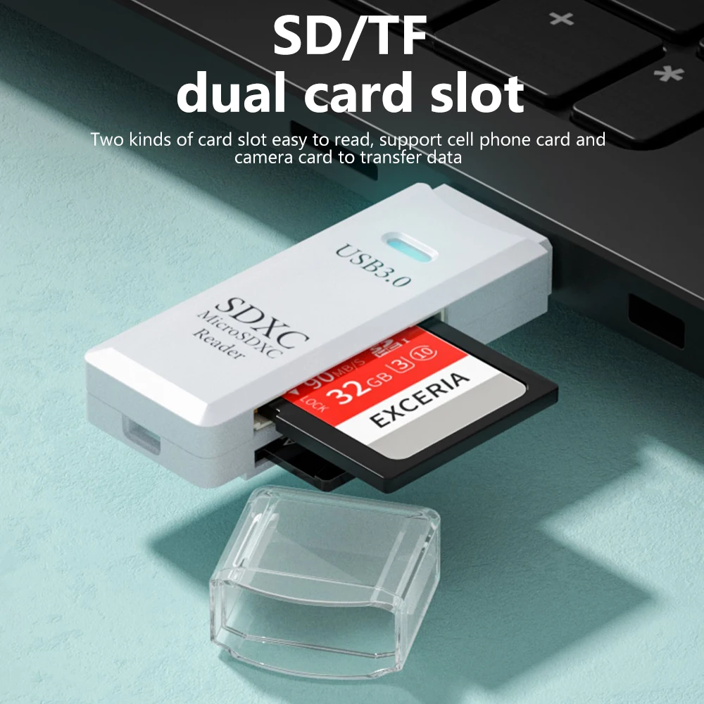 2 In 1 USB 3.0 Card Reader Portable Micro SD Card Reader USB 3.0 Adapter High Speed SD/TF Memory Card For PC Laptops Accessories thumbnail 2