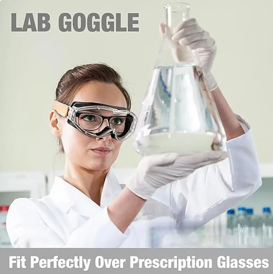 Large Frame Protective Goggles HD Transparent Anti-Ultraviolet Waterproof Anti-Fog Riding And Skiing Safety Sports Glasses thumbnail 3