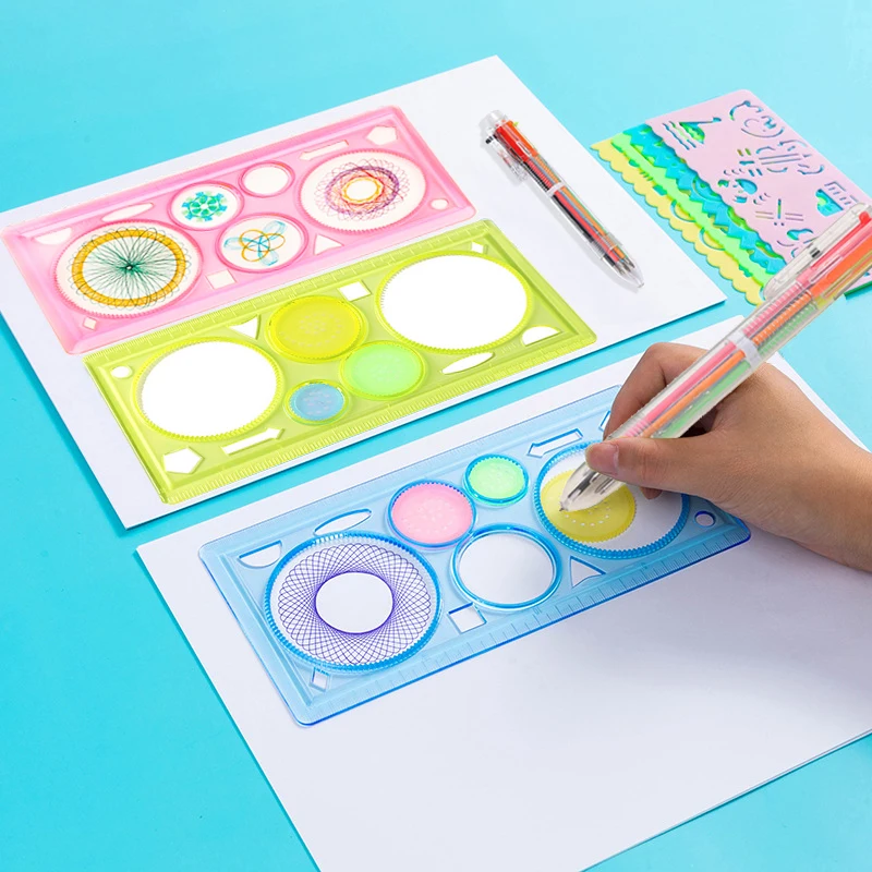 Spirograph Drawing Tools Set DIY Template Geometric Ruler Mathematical Roulette Drawing Tools Learning Painting Supplies TMZ thumbnail 6