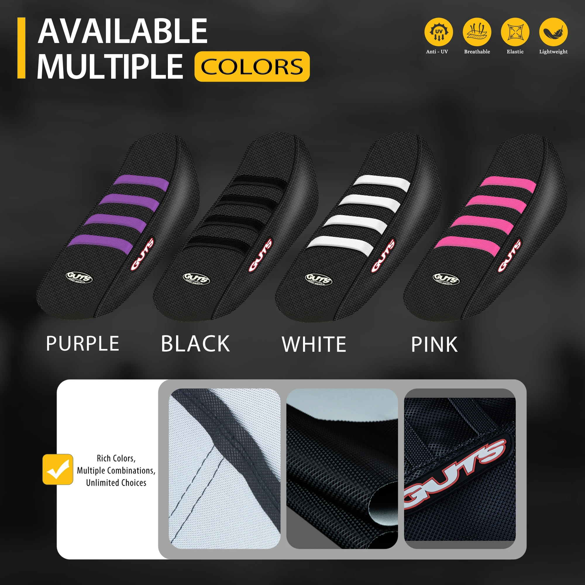 SPACE Motorcycle Pro Ribbed Rubber Gripper Soft Seat Cover For Surron Sur-Ron Lightbee Light Bee X S Off-Road Ebike thumbnail 2