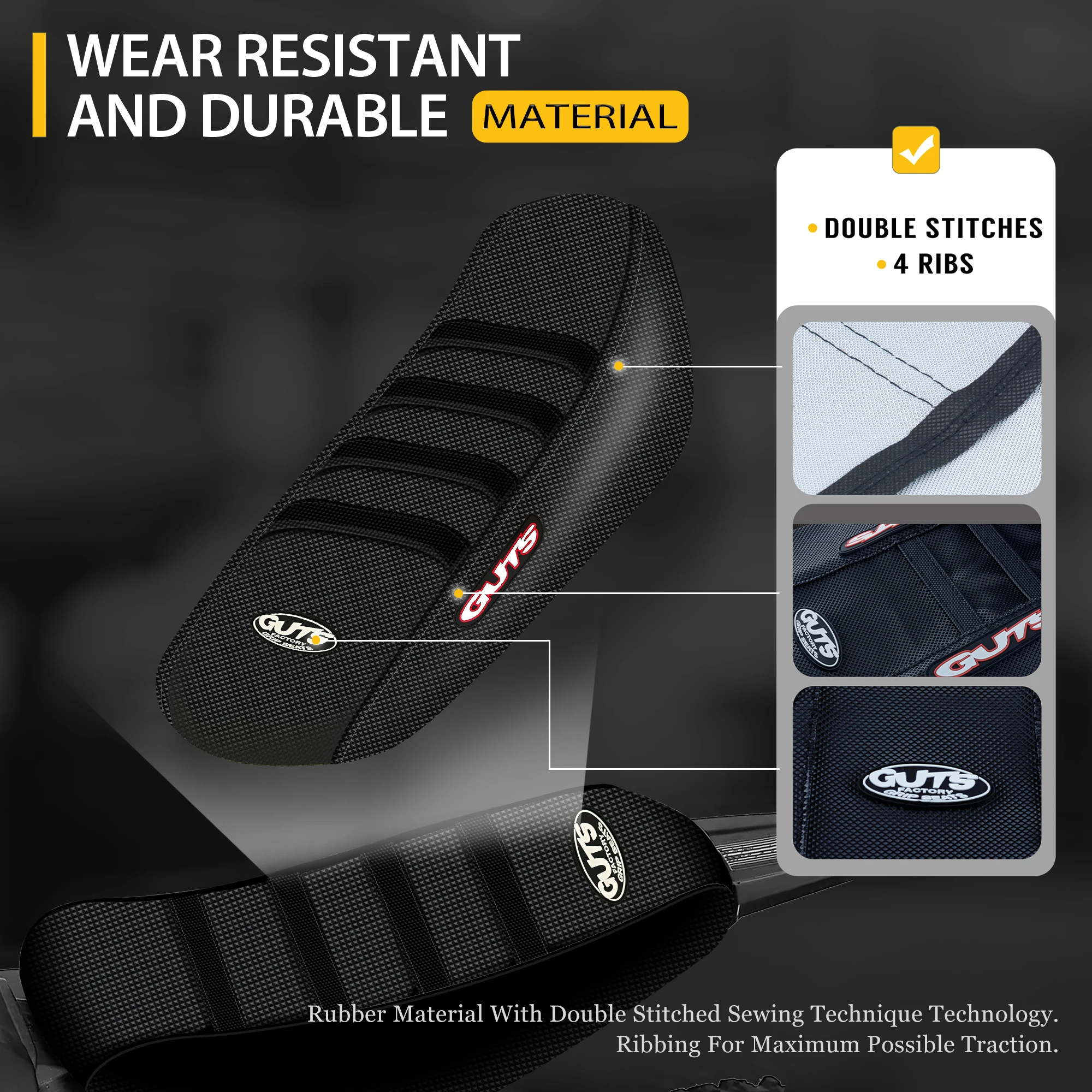 SPACE Motorcycle Pro Ribbed Rubber Gripper Soft Seat Cover For Surron Sur-Ron Lightbee Light Bee X S Off-Road Ebike thumbnail 3