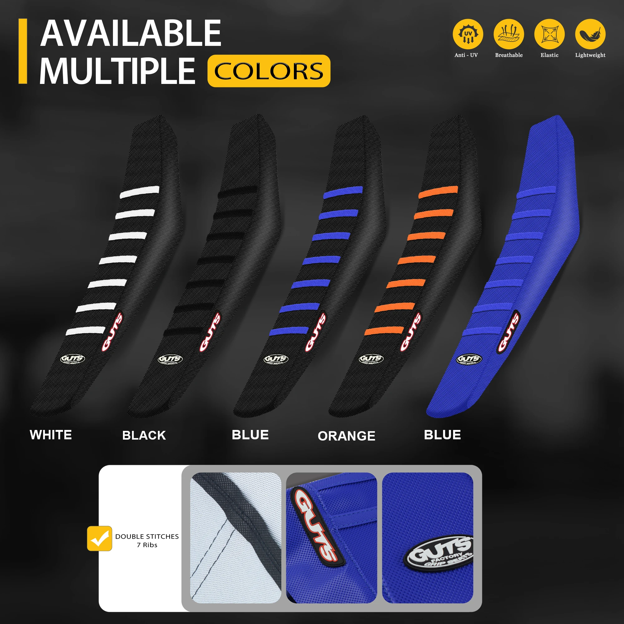 SPACE Motorcycle Rib Ribbed Gripper Seat Covers in Waterproof Set Protection Antislip Upset Apply to For SXF EXC KXF CRF YZF WR thumbnail 2