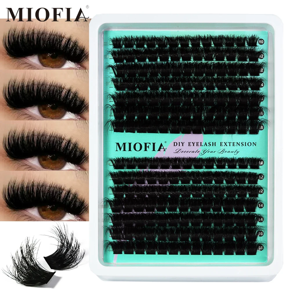 MIOFIA Wispy Thick Lashes Cluster 50D 80D 100D 150D Natural Fluffy False Eyelash Extension Cat Eye Lashes Mixed Tray Makeup