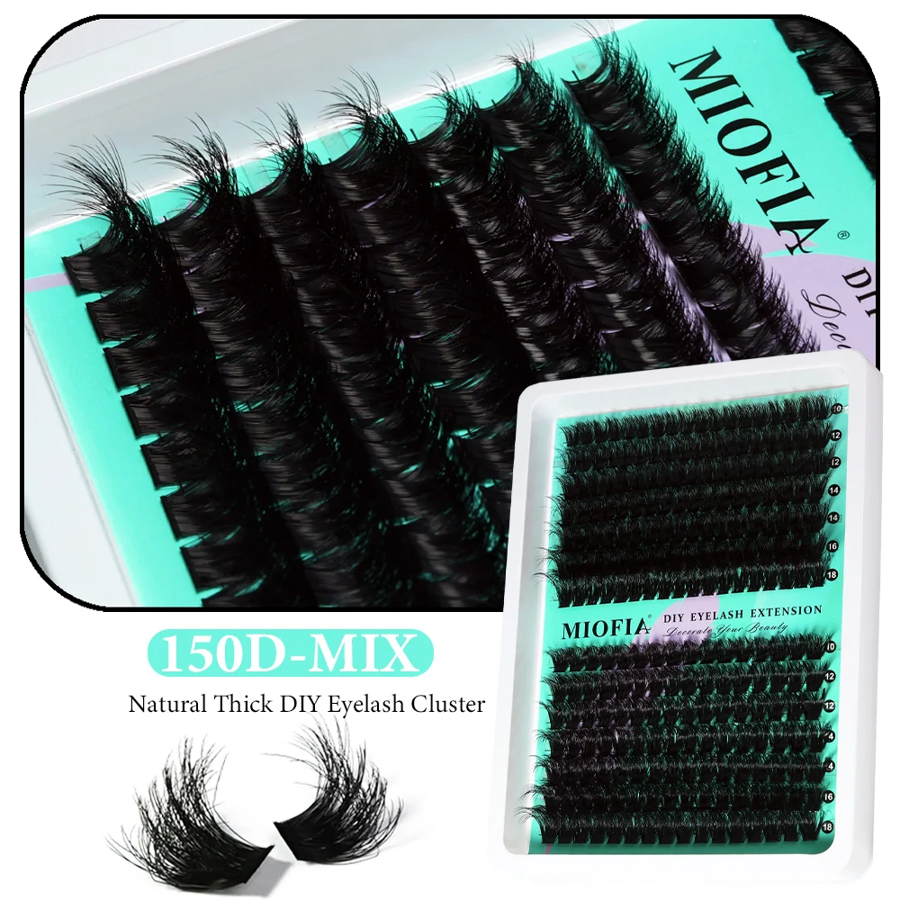 MIOFIA Wispy Thick Lashes Cluster 50D 80D 100D 150D Natural Fluffy False Eyelash Extension Cat Eye Lashes Mixed Tray Makeup thumbnail 3
