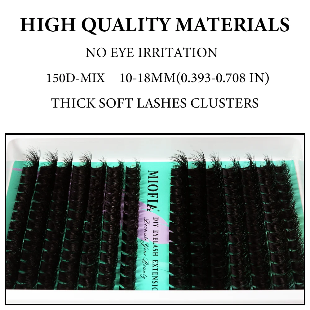 MIOFIA Wispy Thick Lashes Cluster 50D 80D 100D 150D Natural Fluffy False Eyelash Extension Cat Eye Lashes Mixed Tray Makeup thumbnail 5