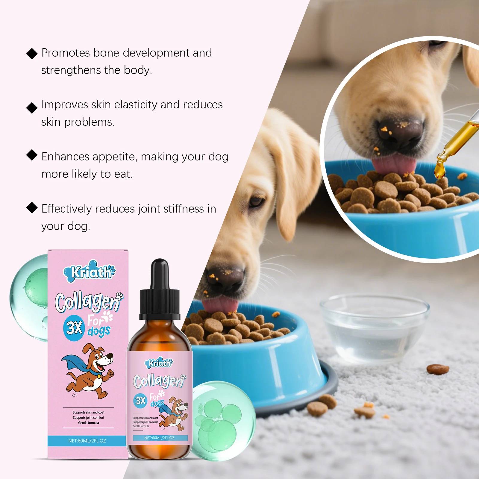 Pet Collagen Drops Effectively Maintain Cartilage Health Support Joint Mobility Promote Joint Lubrication Pet Dietary Supplement thumbnail 5